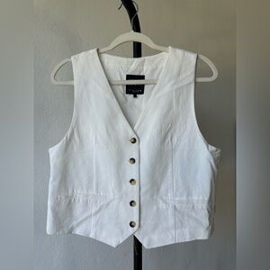 Zara Cream Button-Up Vest